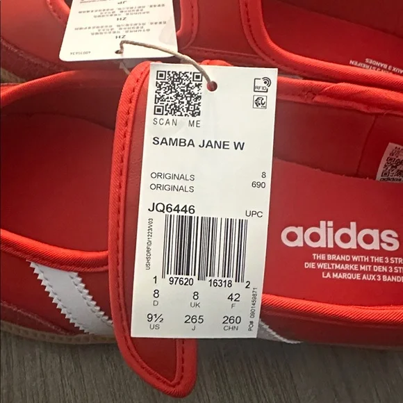 adidas Originals Samba mary janes in red 9.5 - Picture 6 of 6